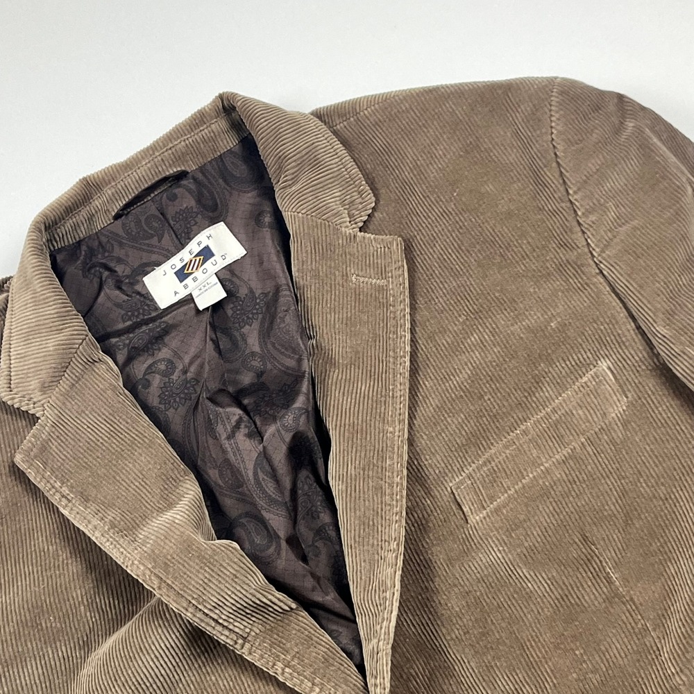 Joseph Abboud Corduroy Blazer Size XXL Brown w/Elbow Patch Classic Academic Prep